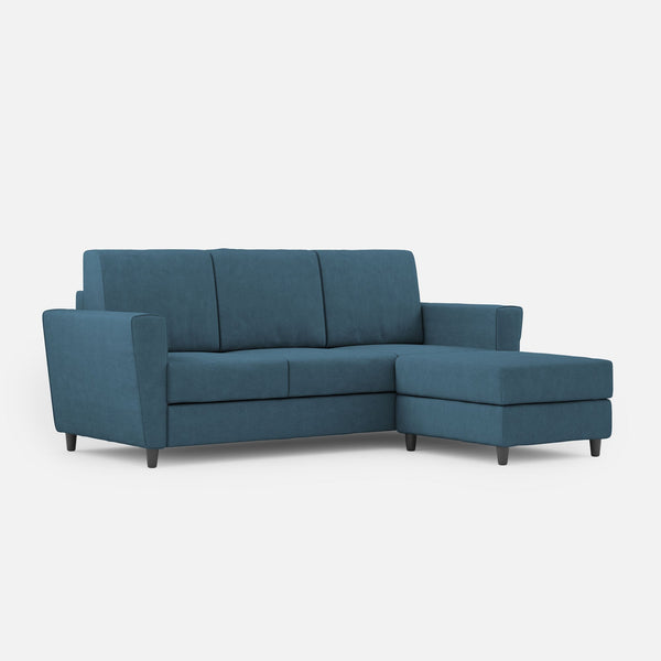 Divano 3 Posti con Pouf 212x155x85 cm Yasel in Tessuto Avio online