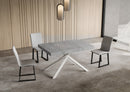 Tavolo Allungabile 140-244x90x74 cm Niket Cemento Gambe Bianche