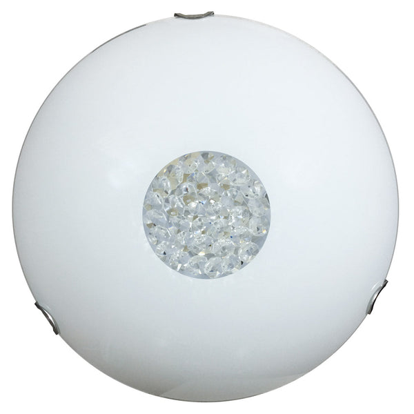 sconto Plafoniera 1xE27 Ganci Cromo Vetro Lastra Serigrafato Bi C/Strass E-Energy Diamante