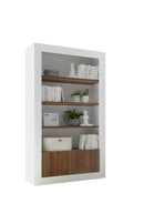 Credenza Libreria 2 Ante 4 Ripiani 110x42x191 cm TFT Lipari Bianco e Noce