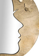 Specchio Glam Lady Luxy Ø80x2,5 Misura Specchio 59x70 cm in Ferro Oro