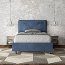 Letto 1 Piazza E Mezzo Imbottito in Microfibra Appia Large Blu Varie Misure