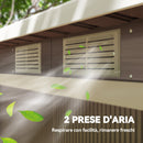 Ripostiglio da Giardino 280x130x172 cm con 2 Prese d'Aria e 2 Porte Scorrevoli in Acciaio Marrone Legno      