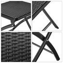 Set Tavolo e 4 Sedie Pieghevole Arredo Giardino in Polyrattan Nero      