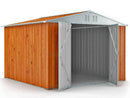 Casetta Box da Giardino in Lamiera di Acciaio Porta Utensili 327x269x217 cm Enaudi Legno