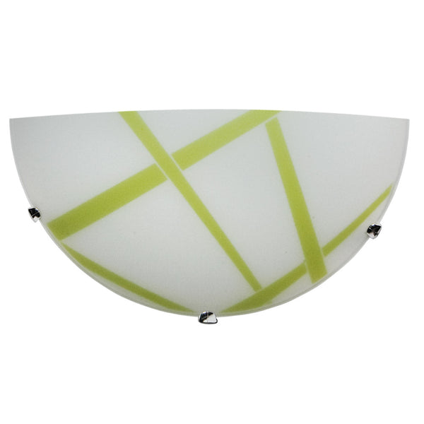 acquista Applique 1xE27 Ganci Cromo Vetro Lastra Bianco-Verderde E-Energy Dario