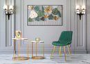 Tavolinetti Simply Marble Coppia Ø52x63-42x53 cm in Ferro e Marmo Oro e Bianco