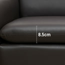 Poltrona per Salotto Moderna 75x78x81 cm in Finta Pelle Imbottita Marrone  