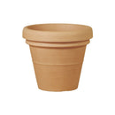 Vaso Rotondo Design Classico Outdoor Doppio Bordo Tera Anticato Ø60,5 cm in Plastica Beige Caldo 