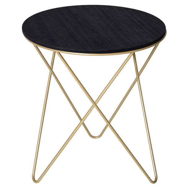 Tavolino da Soggiorno in Metallo Ø43x48 cm Webber Nero e Oro prezzo