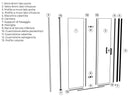 Porta Parete Doccia 1 Anta a Libro in Cristallo Trasparente 6mm H190 Varie Misure