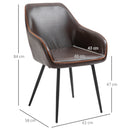 Sedia Imbottita 61x58x84 cm in Similpelle Marrone