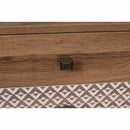 Mobile TV 4 Cassetti 1 Anta 3 Ripiani 120x39x64 cm in Legno MDF Effetto Rovere