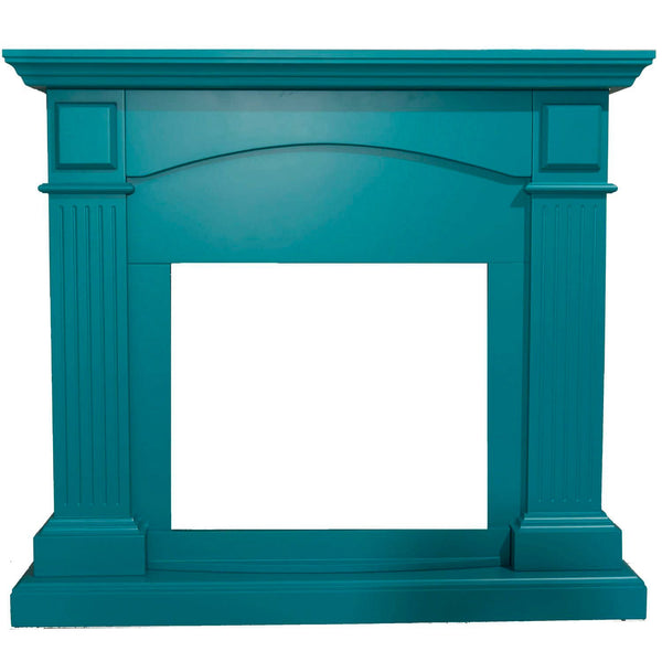 acquista Cornice da Pavimento per Inserto Camino Elettrico 113,7x102,2x28,2 cm in MDF Sined Cetona Turchese