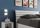 Letto Matrimoniale Testata Doghe Inclinata Ankel Bianco Frassino Varie Misure