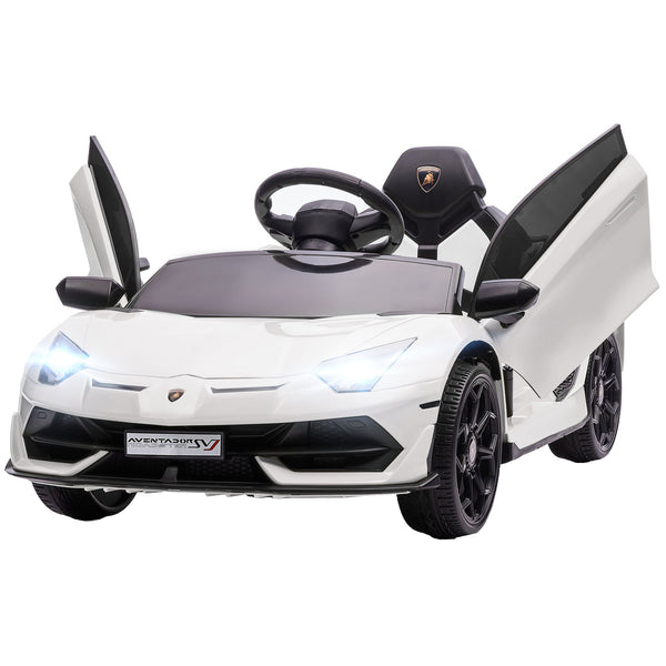 Macchina Elettrica per Bambini 12V con Licenza Lamborghini Aventador SVJ Roadster Bianco acquista