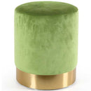 Pouf Poggiapiedi 31x31x38 cm in Metallo MDF e Tessuto Velluto Verde Lime 