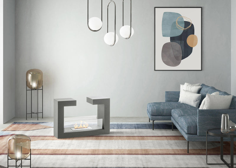 Camino a Bioetanolo da Pavimento 78x25x58 cm Grigio