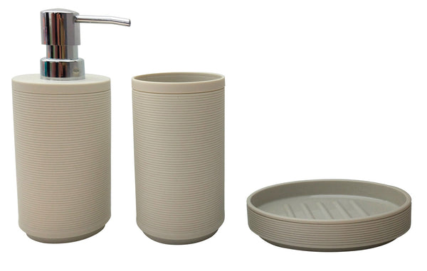 acquista Set 3 Accessori da Bagno in Abs Crema