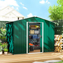 Casetta Box da Giardino Porta Attrezzi 236x174x190 cm con Porte Scorrevoli in Acciaio Verde 