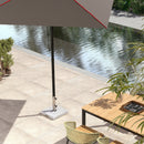 Base per Ombrellone Quadrata 38x38x38 cm da 21 kg con Maniglie e 2 Manopole Regolabili in Granito Grigio      