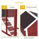 Conigliera da Esterno con Casetta e Spazio Recintato 122x62,6x92 cm in Legno Marrone e Bianco  