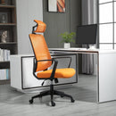 Sedia Poltrona Direzionale da Ufficio 63,5x63x116,5-125,5 cm in Tessuto Arancione
