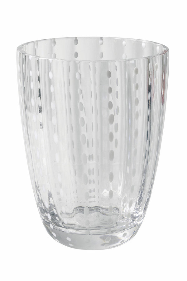 prezzo Set 6 Bicchieri per Acqua in Vetro con Pois e Superficie Ondulata 300 ml Villa d'Este Home Tivoli Kalahari