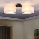 Plafoniera Moderna in Acrilico Bianco Argento 60x19 cm 