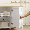 Mobile Cucina Buffet 120x38x76 cm con 3 Cassetti e Armadietto 2 Ante Ammortizzate Bianco      