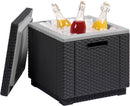 Tavolino Portaghiaccio da Giardino 55x55x39 cm in Resina Keter Ice Cube Antracite