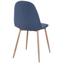 Set 2 Sedie da Pranzo Design Moderno in Lino con Gambe in Metallo Blu 