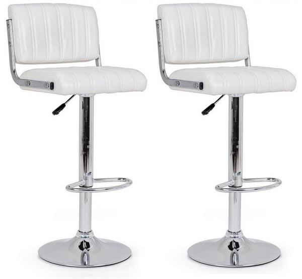 online Set 2 Sgabelli Bar 46x51,5x88,5/109,5h cm Barclay Bianco
