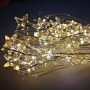 Luci di Natale 50 MicroLed a forma di Stella Bianco Caldo a batteria da Interno