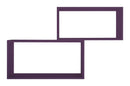 Set 2 Mensole Cubo da Parete Rettangolare in Fibra di Legno Bislugno  Viola Melanzana