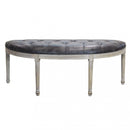 Panca Margi in in Ecopelle Vintage Grigio 125x45x48 h cm in Legno Tortora