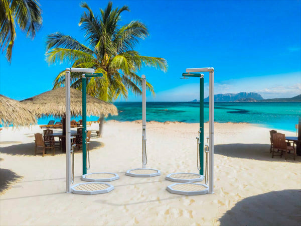 acquista Piatto Doccia Ottagonale da Esterno Giardino 80 cm Arkema Bianco