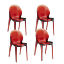 Set 4 Sedie Ruby 42,5x53x82,5 cm in Policarbonato Rosso       