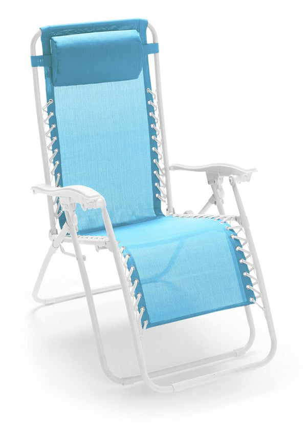 Sedia Sdraio Reclinabile Pieghevole in Ferro Taddei Gran Relax Azzurra prezzo