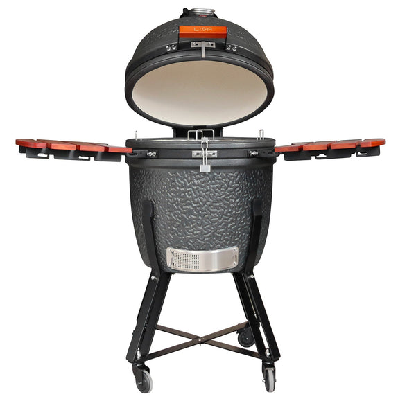 Barbecue a Carbone Carbonella Ø54,7 cm in Ceramica di Mullite con Supporto Kamado Lisa Luxury 21” Nero sconto
