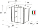 Casetta Box da Giardino per Attrezzi 198x130 cm con Porta Singola Cieca in Legno Naturale