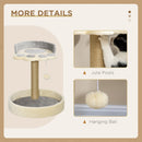 Albero Tiragraffi per Gatti con Lettini 41x41x44 cm In Corda in Juta e Peluche Grigio e Beige