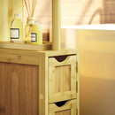Mobile a Colonna 2 Ripiani 2 Armadietti 18x30x120 cm in bambù laccato e MDF Colore Legno   