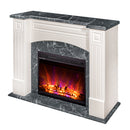 Camino Elettrico da Pavimento 90x115x32 cm Effetto Fiamma 1500W Magnolia & Lorance Ivory/dark gray