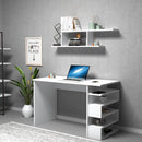 Scrivania 120x56x74H cm con mensola Mikro Bianca