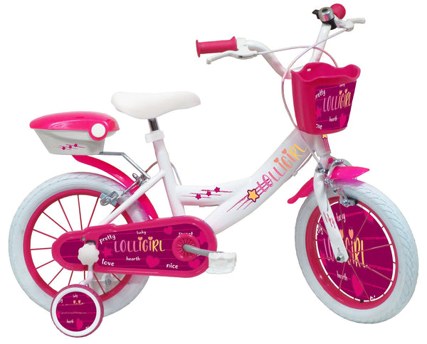 online Bicicletta per Bambina 16" 2 Freni  Lolly Girl Bianca/Rosa
