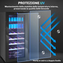 Cantinetta Frigorifero per Vino da 92L con Ripiani Regolabili per 20 Bottiglie e 50 Lattine 43x45x94 cm Nero      