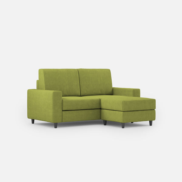 Divano 2 Posti con Pouf 168x145x85 cm Sakar in Tessuto Verde acquista