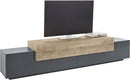 Mobile Tv 2 Ante a Ribalta 240x45x51,5 cm Coro Grigio Antracite Opaco/Rovere Wotan  
