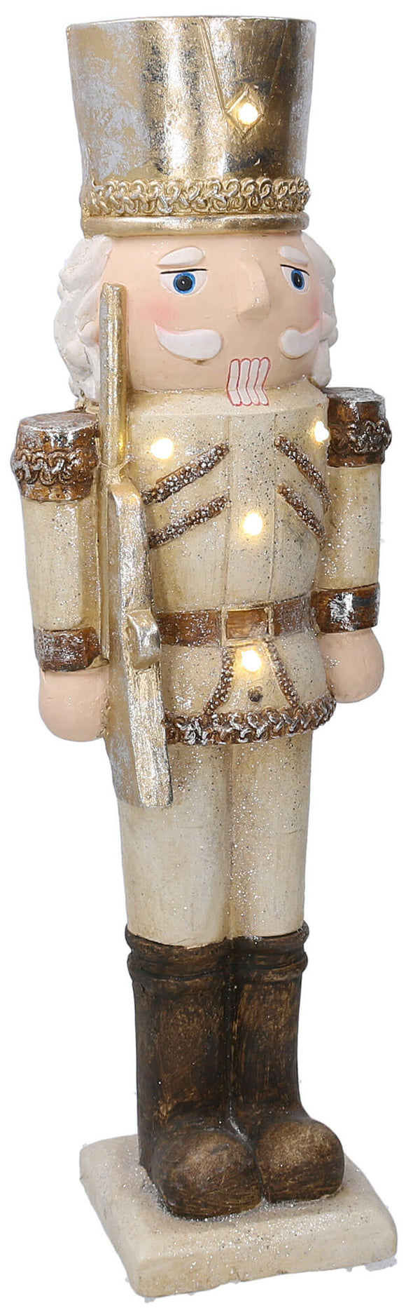 Soldatino Schiaccianoci in Resina 18x13xh57 cm con LED Decorazione Oro online